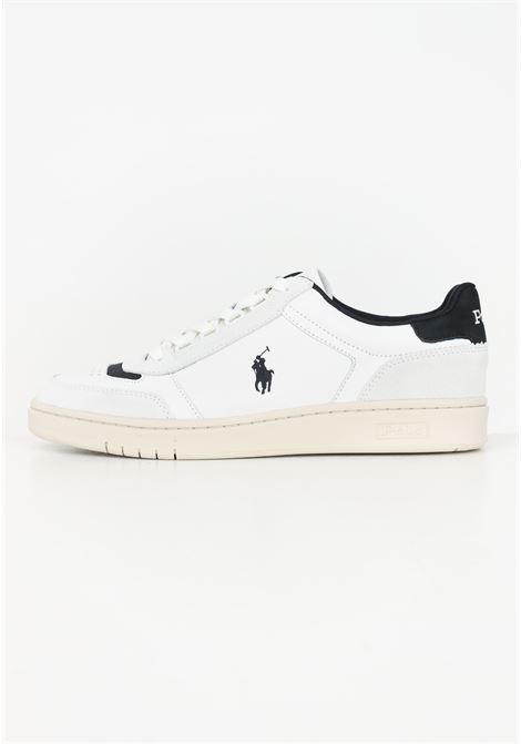 Sneakers bianche e blu da uomo con logo RALPH LAUREN | 809940317004WHITE